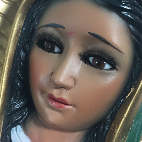 VTG Water Font & Candle Holder WALL MOUNT Mary GUADALUPE Saint ♦︎Hecho e… - Picture 10 of 10